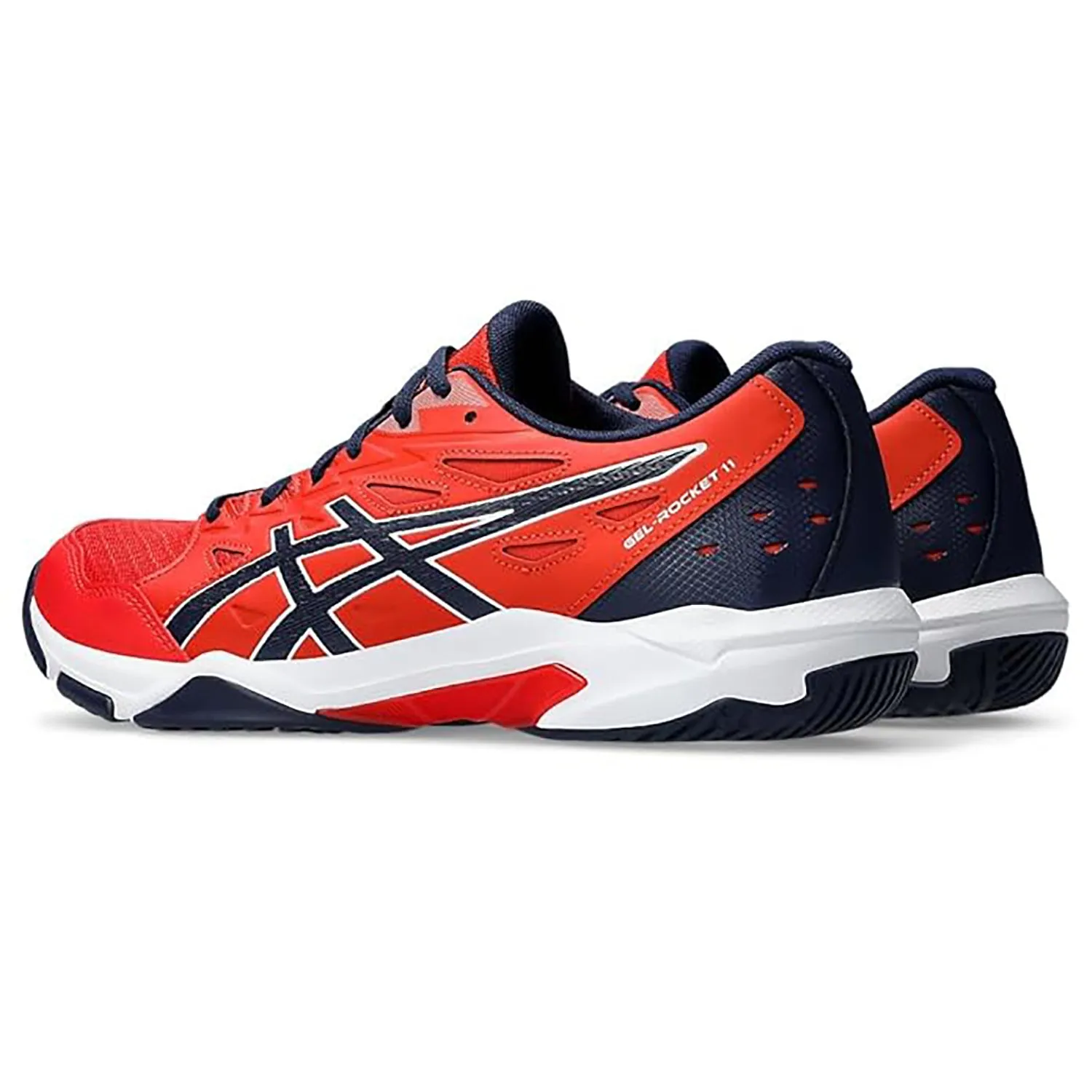 ASICS GEL-ROCKET 11 Men’s Badminton Shoes – Fiery Red/Peacoat | Lightweight Indoor Court Grip & GEL Cushioning
