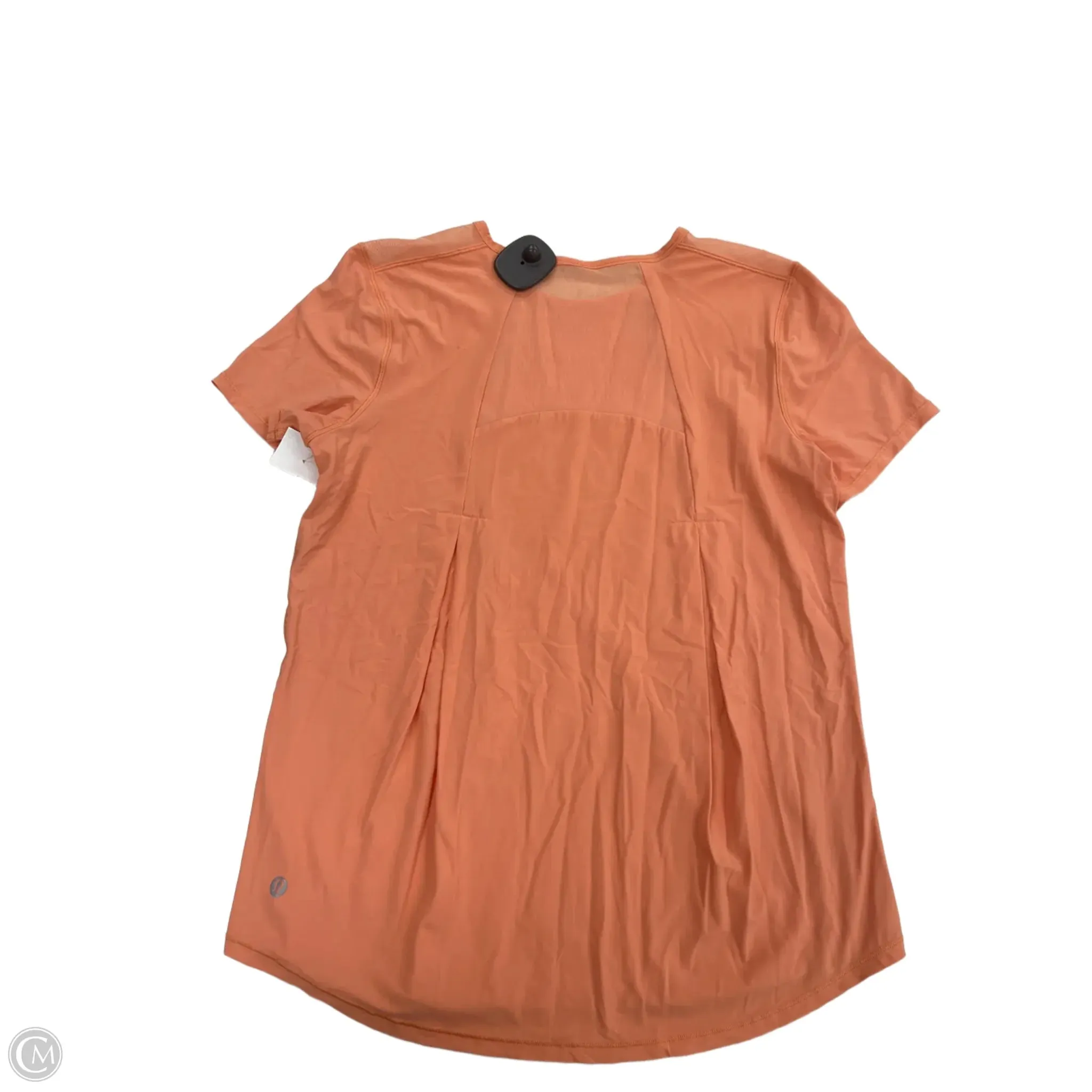 Athletic Top Short Sleeve By Lululemon In Orange, Size: M