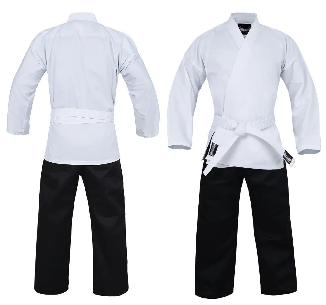 Dragon Karate Lightweight Uniform | Black & White [8oz]