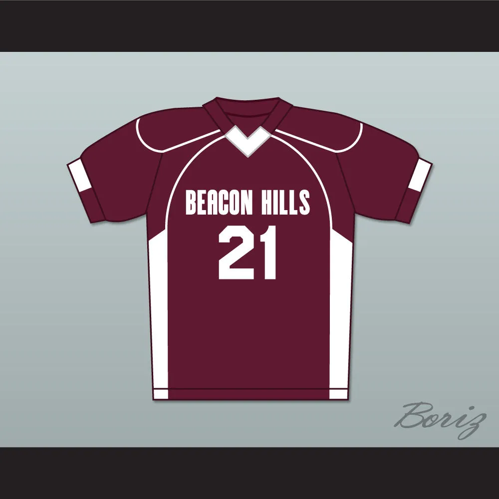Greenberg 21 Beacon Hills Cyclones Lacrosse Jersey Teen Wolf Maroon