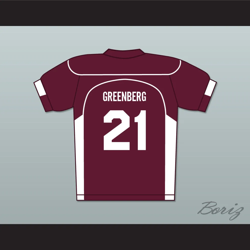Greenberg 21 Beacon Hills Cyclones Lacrosse Jersey Teen Wolf Maroon
