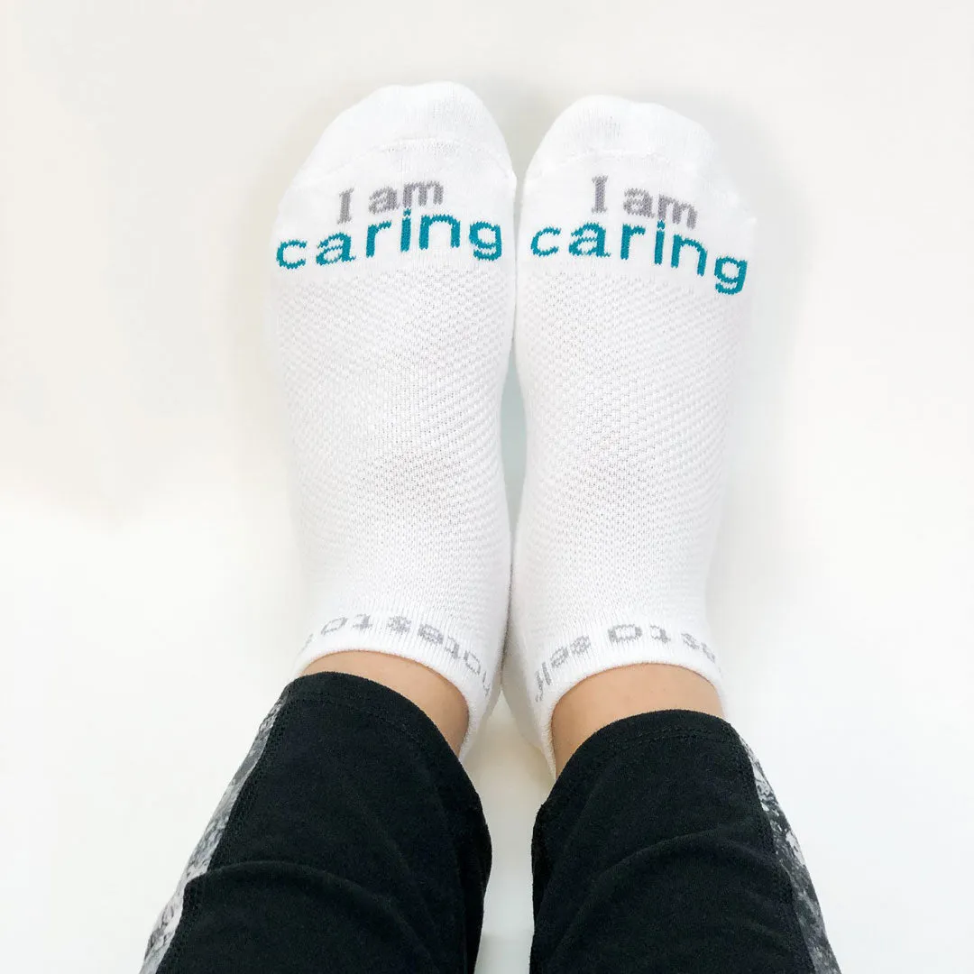 I am caring® white low-cut socks