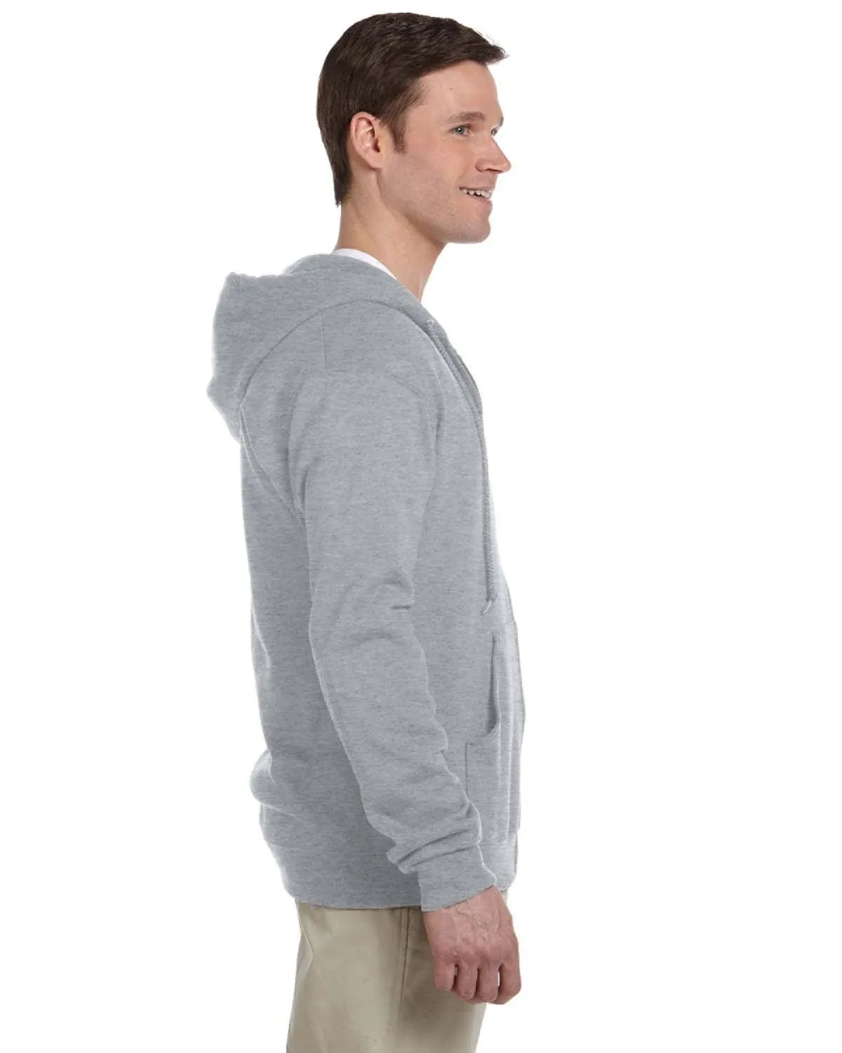 Jerzees Lightweight Full-Zip Hooded Sweatshirt | Athletic Heather
