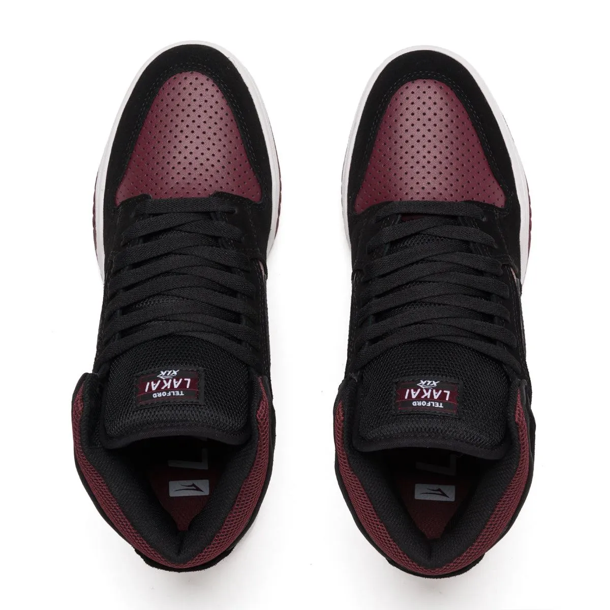 Lakai Telford Skate Shoes - Black / Burgundy