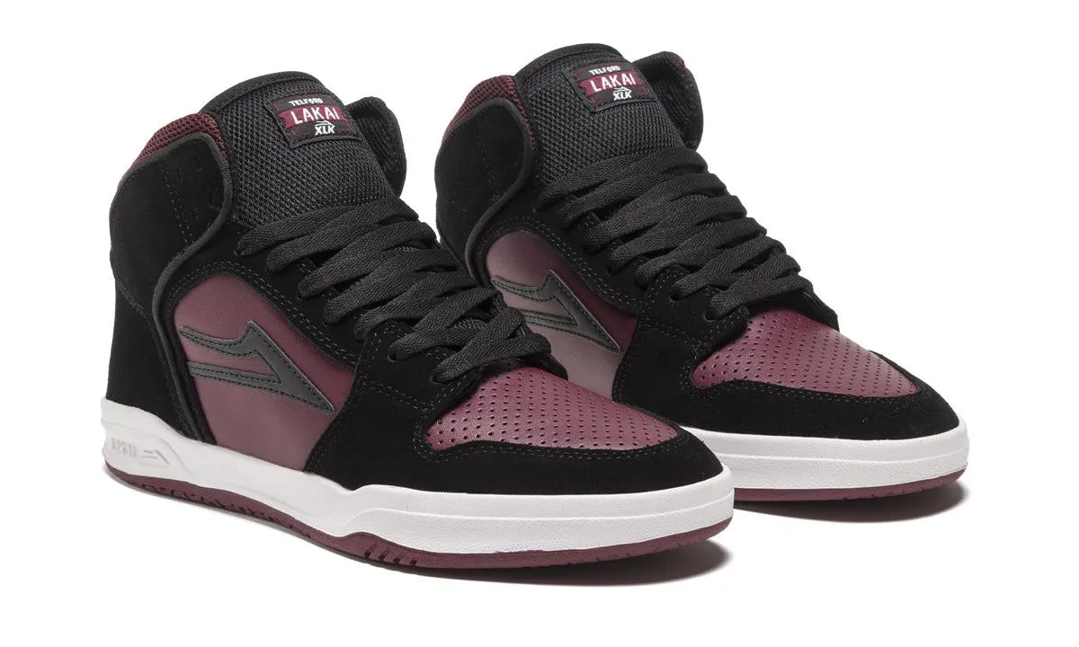 Lakai Telford Skate Shoes - Black / Burgundy