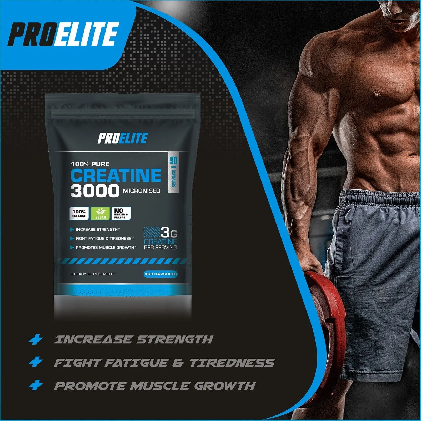 PROELITE Creatine Monohydrate 750mg Vegan Capsules