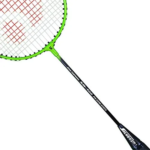 Silver's SB-100 Combo-2 (2 B/Badminton Rackets with 1 Full Cover   2 Pcs Plastic Shuttle) Green-Blue, Steel
