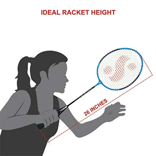Silver's SB-100 Combo-2 (2 B/Badminton Rackets with 1 Full Cover   2 Pcs Plastic Shuttle) Green-Blue, Steel