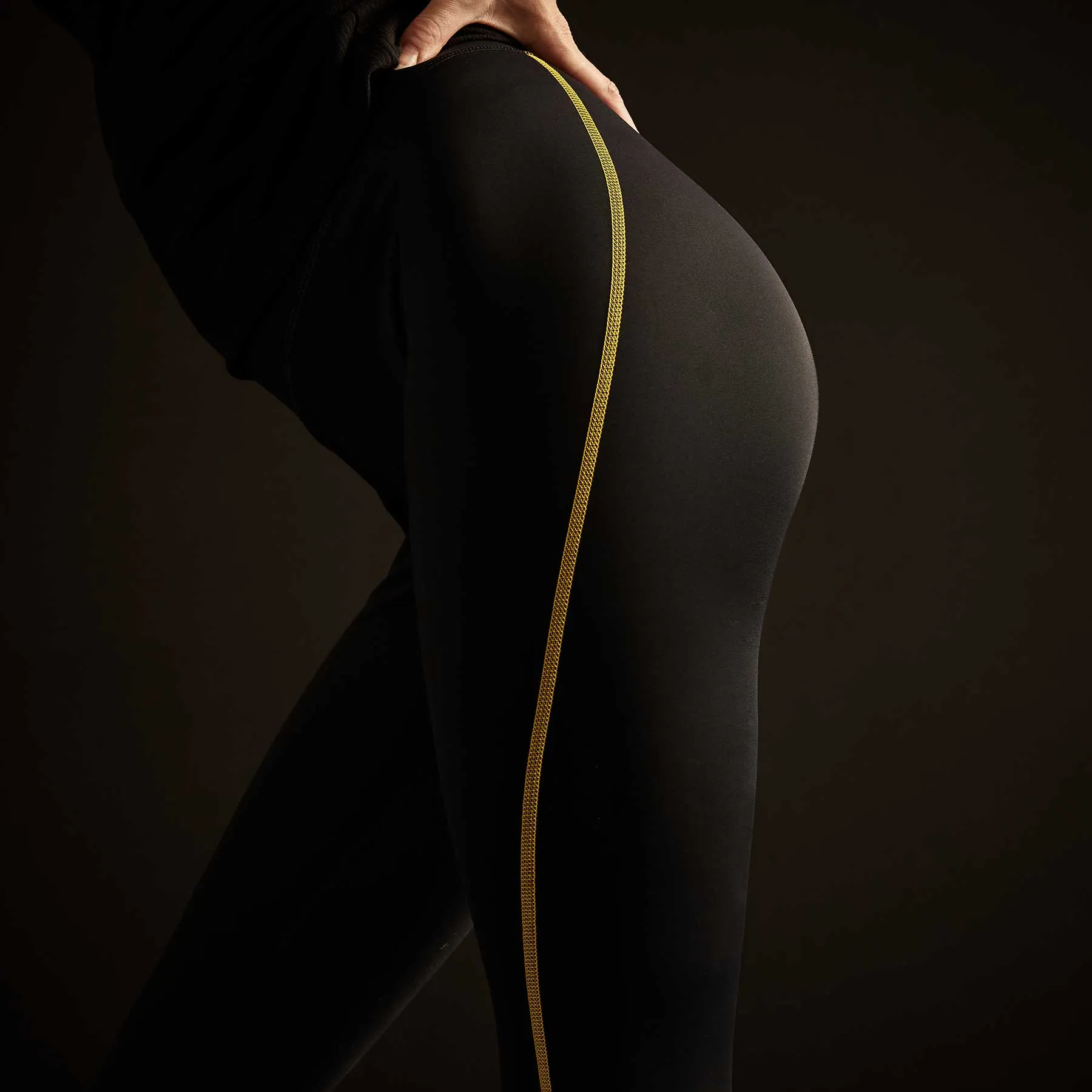 Spiral Seam Legging - Black/Solar